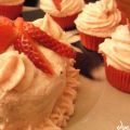 Cupcakes y Corazón de rosas y fresones