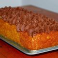 Poke Cake de crema y trufa
