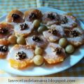 Receta de naranjas cremosas con uvas y nueces