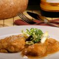 Merluza con salsa de tomate y toque de chocolate