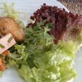 Ensalada de lentejas, codorniz y foie