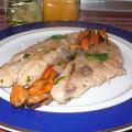 Palometa con mejillones.