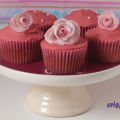 Cupcakes de vino tinto y rosas