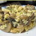 Revuelto de champiñones y gambas