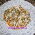 Merluza en salsa con palitos de mar...en Gm d