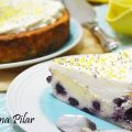 Tarta de queso quark con arándanos y limón