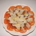 Carpaccio de tomate con parmesano