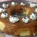 Flan de queso y dulce de leche