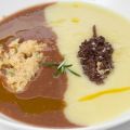 Crema bicolor de alubias y col