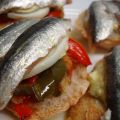 Pintxos variados de boquerones confitados