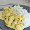 Arroz con salsa de jenjibre y curry