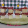 Mini brochetas de melón con jamón