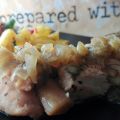 Pechuga de pollo con cebolla y champiñones.[...]