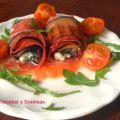 ROLLITOS DE BERENJENA, JAMÓN Y MOZARRELLA
