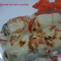 Canelones de  frankfurt con pimientos