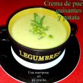 Crema de puerros guisantes y patatas