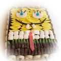 Tarta de galletas disfrazada de bob esponja