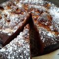 Postre: Bizcocho de chocolate y mango