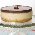 Tarta fría de plátano y chocolate.