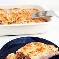 Canelones gratinados de jamón cocido