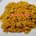 Fideuá con champiñón y calabacín, con Thermomix