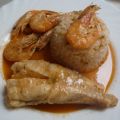 Colas de rape con langostinos