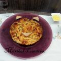 Quiche de espárragos con base de pan de molde.