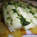 BACALAO AL VINO BLANCO CON SALSA VERDE