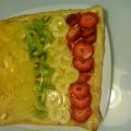 Tarta de frutas con crema pastelara y hojaldre
