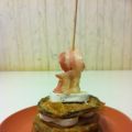 Pincho de berenjena, bacon y queso de cabra