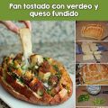 Receta de Pan tostado con Verdeo y Queso fundido