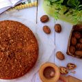 Pastel de yogur, nueces y café