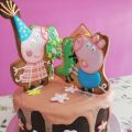 TARTA PEPA PIG CON GALLETAS