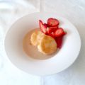 Leche frita con salsa de toffee