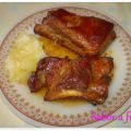 Costillas asadas con ketchup y coca cola