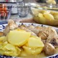 Pollo al Vino Blanco con Champiñones