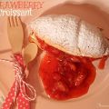 Croissant with homemade strawberry sauce