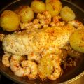 Rape con Gambas al Ajo y Pimentón de la Vera