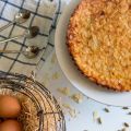 Pudin de arroz con leche, almendras y azafrán