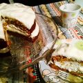 Tarta de plátano y coco con crema de miel