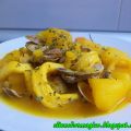 Calamares con patatas y chirlas