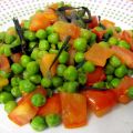 Guisantes exprés con tomates y algas