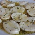 Mozzarella con pseudovinagreta de limón