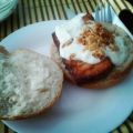 Hamburguesa de salmón al Roquefort