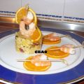 Arroz a la naranja con langostinos.