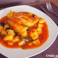 Bacalao en salsa de Tomate con Gambas