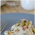 Tallarimis con salsa alfredo vegana