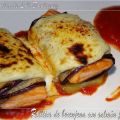 Rollitos de berenjena con salmón fresco