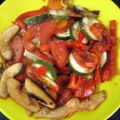 Verduras y membrillos al horno