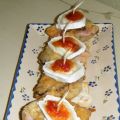 PINCHO DE SETAS Y QUESO DE CABRA